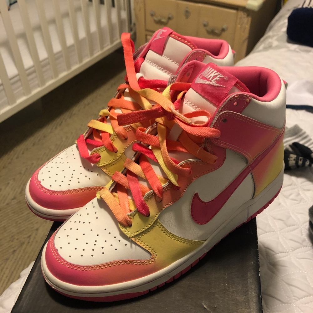 Rainbow Nikes (Peach, Yellow, White)
